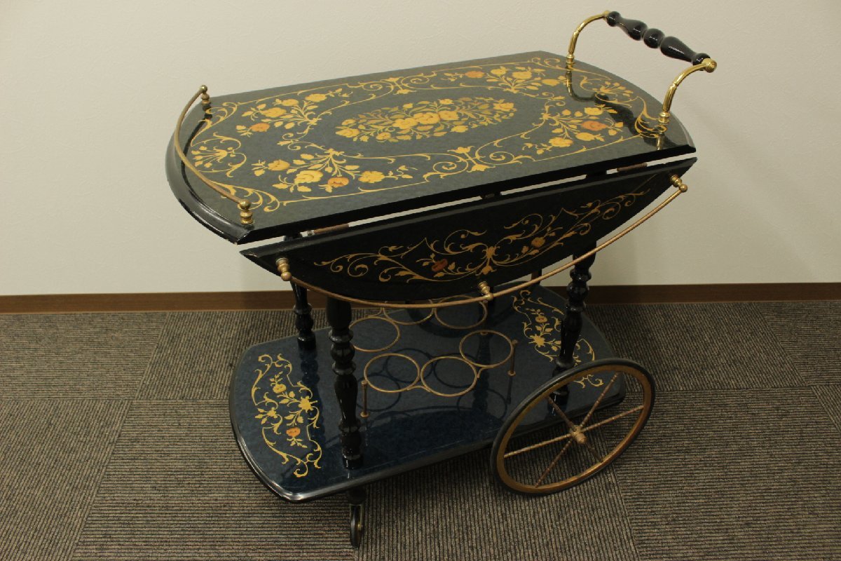 Demain社 アンティーク 象嵌細工 キッチンワゴン イタリア製ドリンク