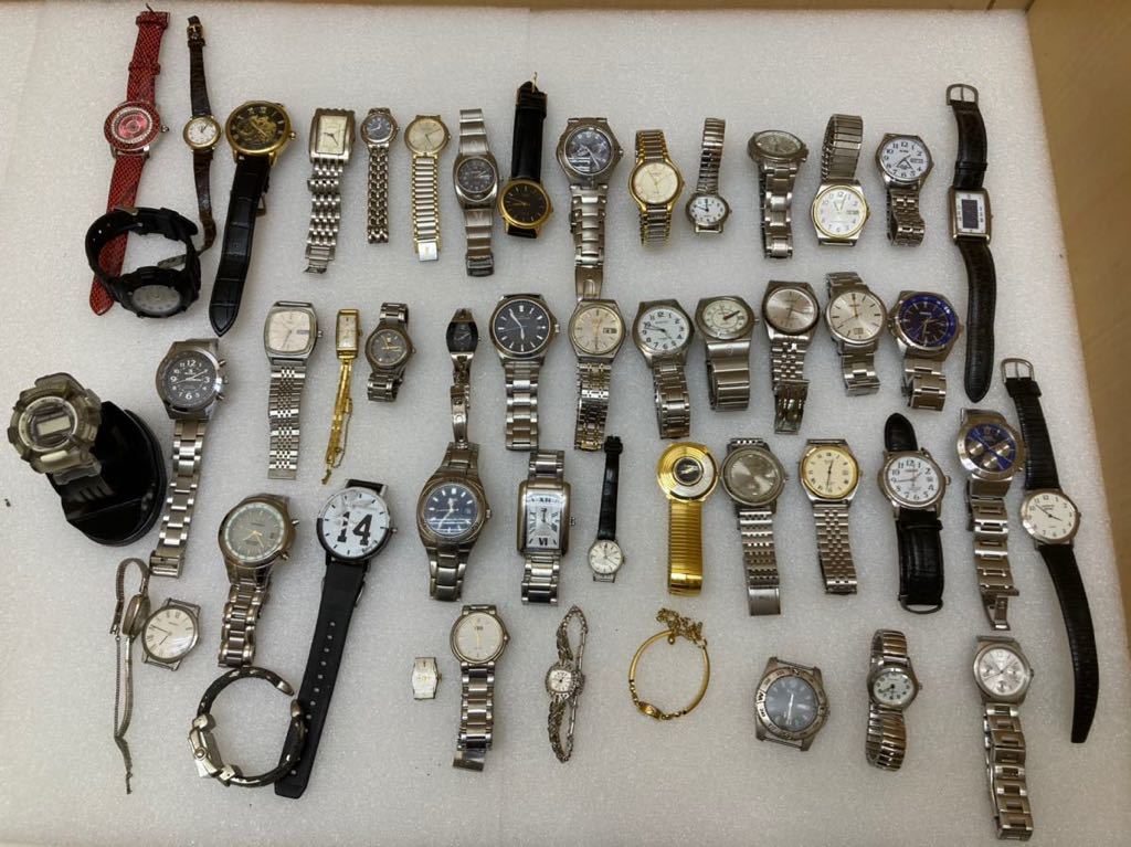 YK4800 腕時計　49点まとめ　 ALBA GUCCI YSL citizen 他　動作未確認　現状品　0713