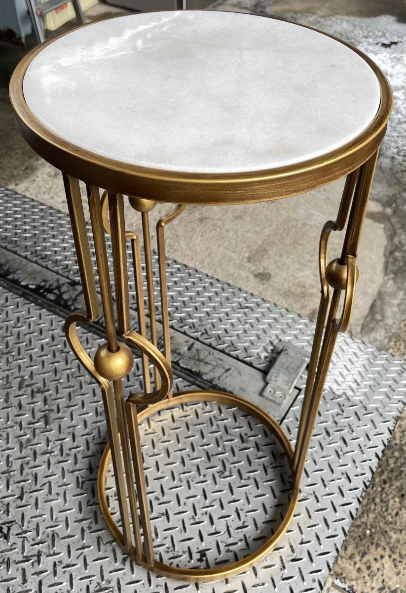 安い，新作 ほぼ ゴールドフレーム サイドテーブル 天板 天然大理石 ミニテーブル テーブル ナイトテーブル パソコン 花台 ソファ ベッド 北欧(サイドテーブル)｜売買されたオークション情報、yahooの商 サイドテーブル