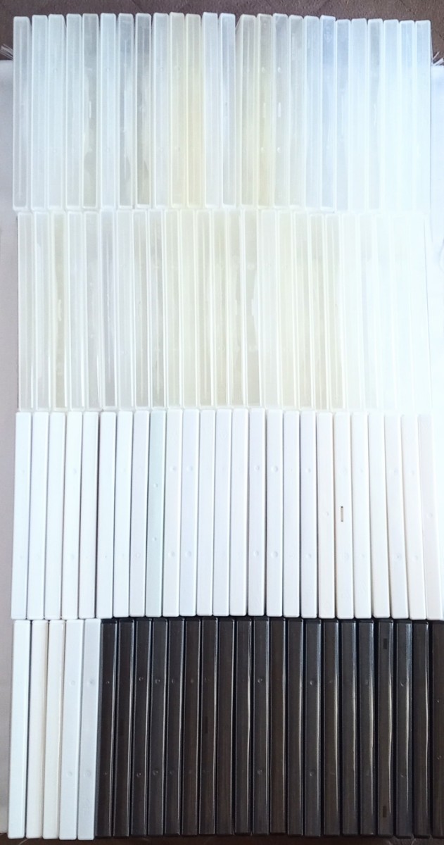 ［DVD/BD/CD］用トールケース100枚［透明50枚・白30枚・黒20枚］1枚用通常サイズ（厚さ約14mm）