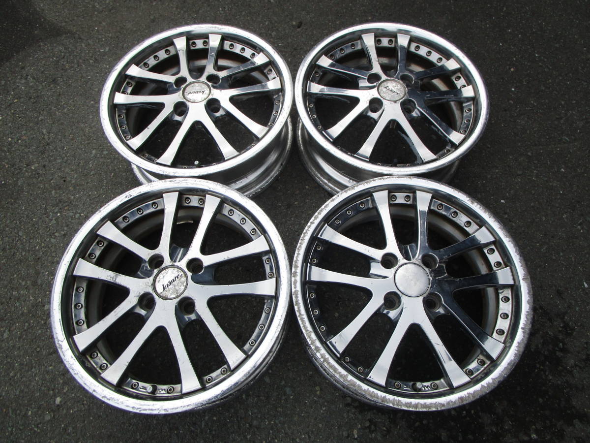 【1814】深リム ウェッズ クレンツェ LXZ 15インチ 5.5J +45 PCD100 4本