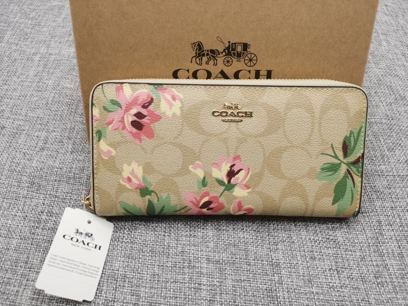 コーチ COACH 長財布 財布 ジップウォレット 花柄 シグネチャー F73345 