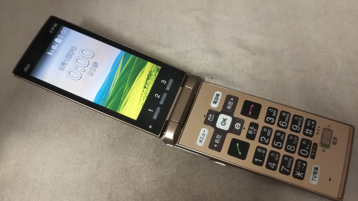 AG712 au SIMフリー かんたんケータイ KYF38 KYOCERA 4Gガラホ 簡易