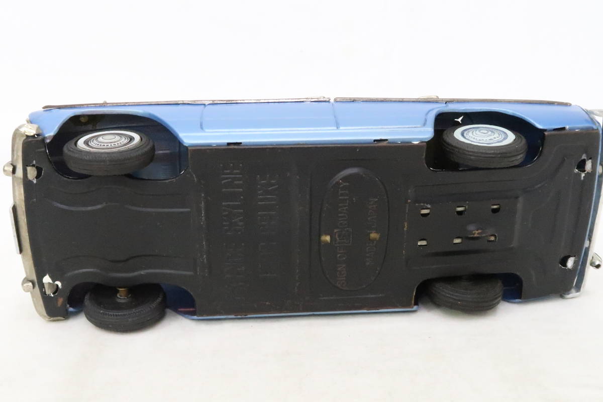 萬代屋初代プリンス スカイライン ALSID-1水色当時物ブリキ自動車 箱無