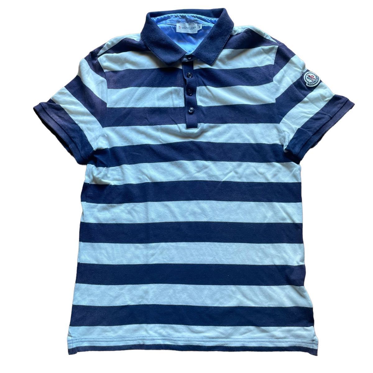 高級 定価24000円 MONCLER モンクレール patch logo border silk polo 