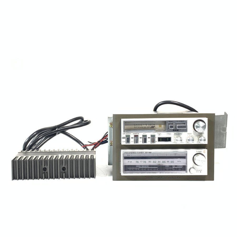 FUJITSU TEN フジツー テン QT-100SDI / QM-100SDI カーステ テープデッキ チューナー アンプセット○ジャンク品