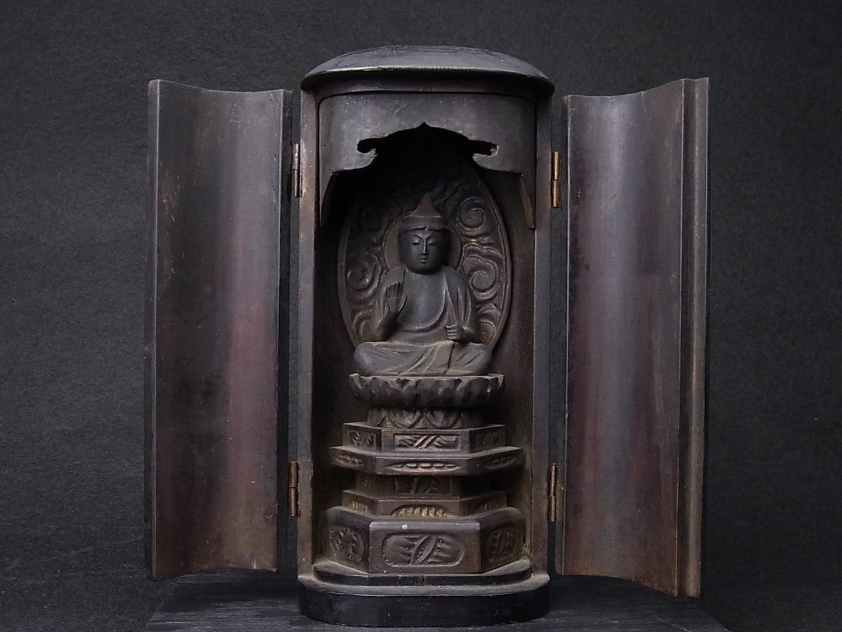 仏像 江戸時代位 旧家仏間より 仏像 玉眼 木彫 江戸時代 骨董品 古美術