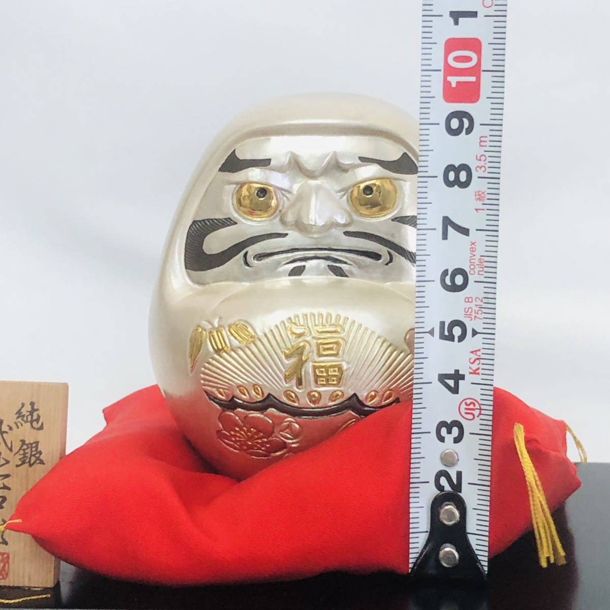 1円 武比古 純銀 福 達磨 だるま ダルマ ケース付き 置物 縁起物 