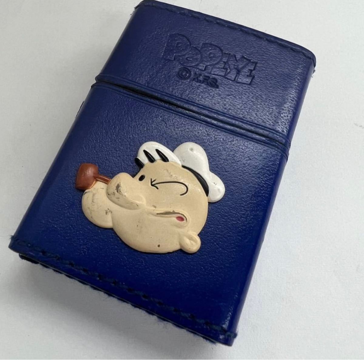 ☆1円スタート☆ZIPPO ジッポー ライター POPEYE ポパイ 革巻き レザー