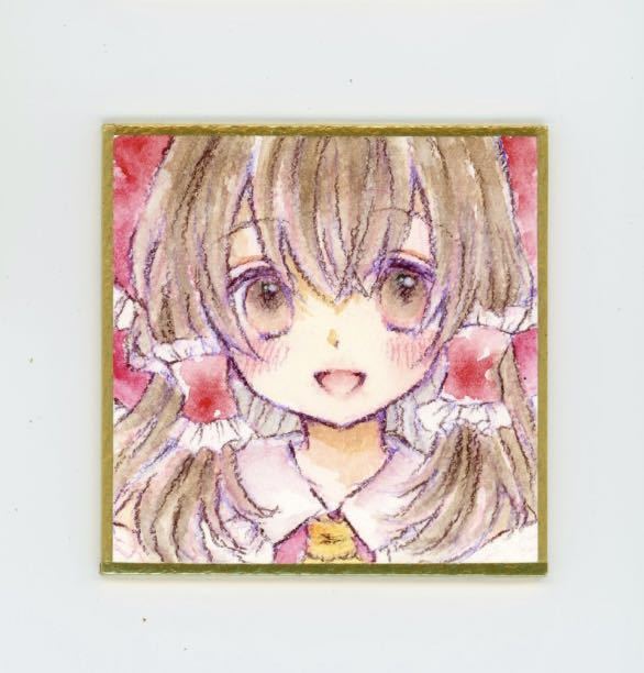 博麗霊夢 手描きイラスト 東方Project 直筆アナログ原画 透明水彩 同人 