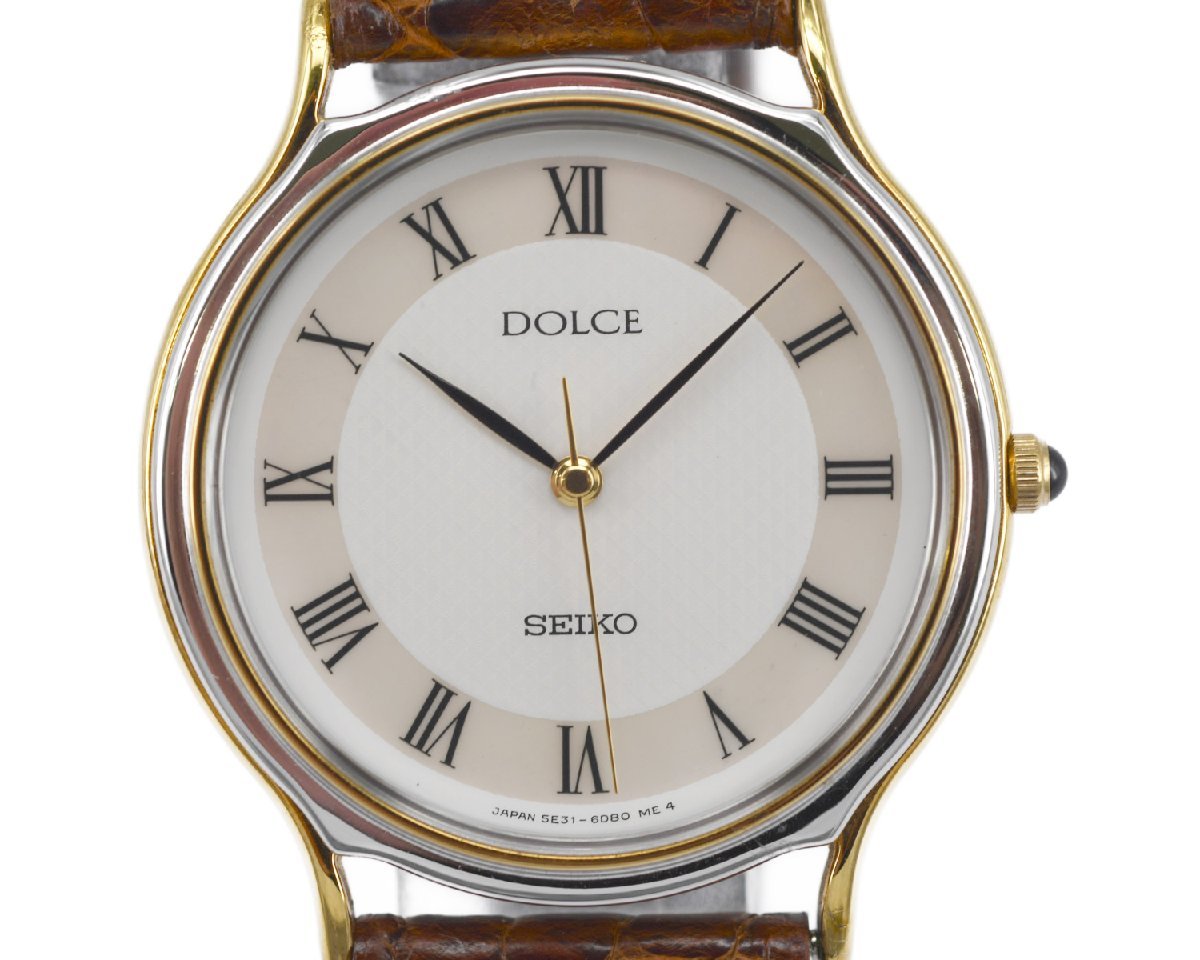 美品] 稼働品SEIKOセイコー DOLCE ドルチェ 5E31-6D60 メンズ