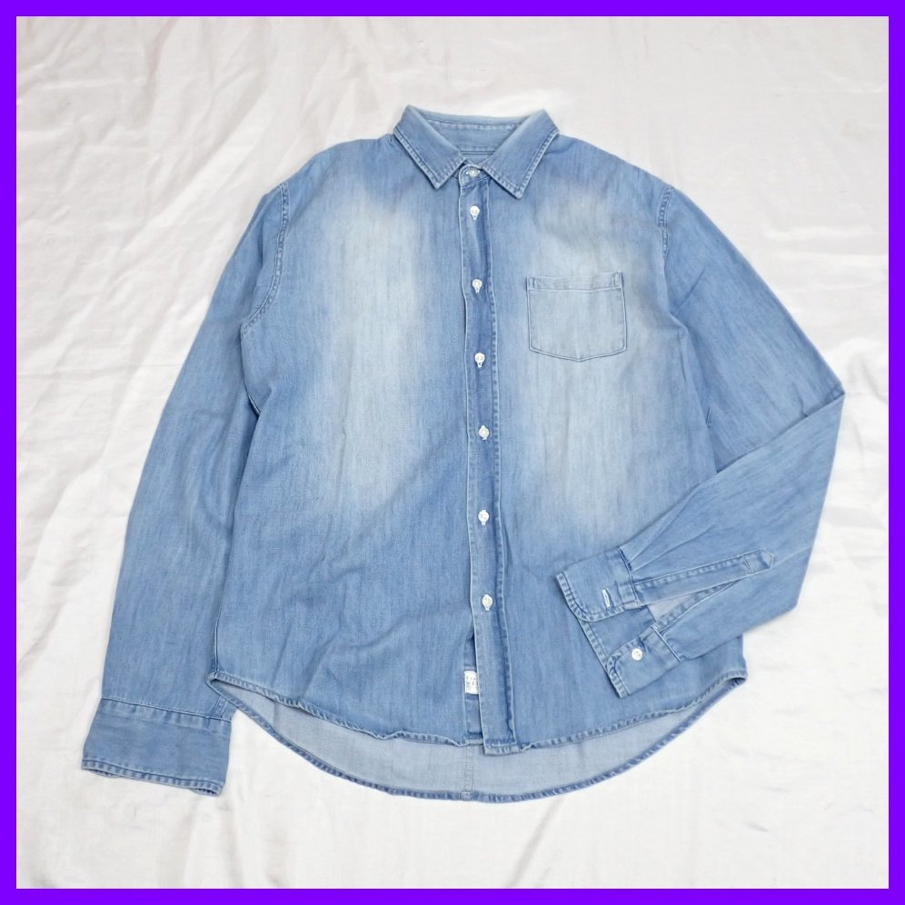 ★Frank&Eileen/フランク&アイリーン LUKE 長袖ダンガリーシャツ メンズXS/ライトインディゴ/コットン100%&1694900159