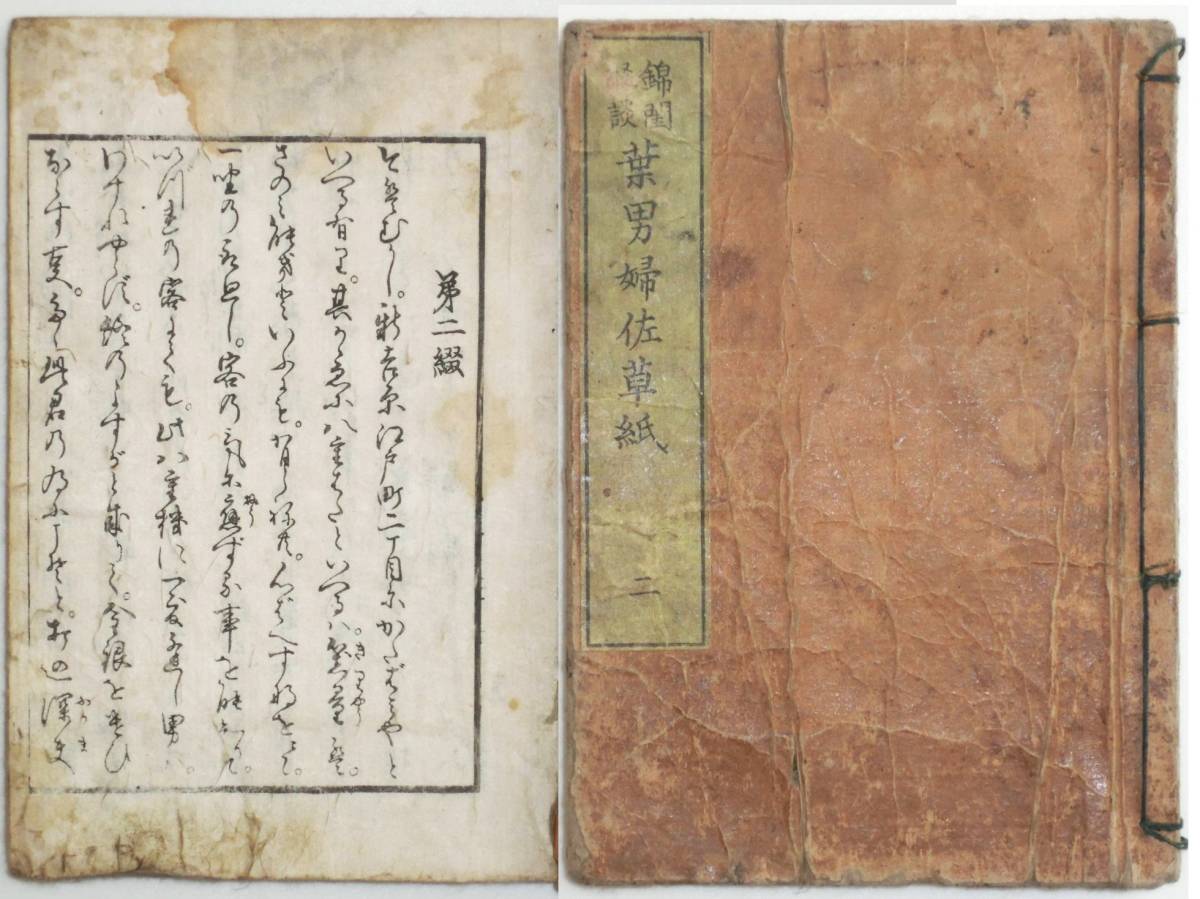 βI09☆艶本・和本・錦閨怪談葉男婦佐草紙2巻1冊・勝川春朗・蕙斎英泉画