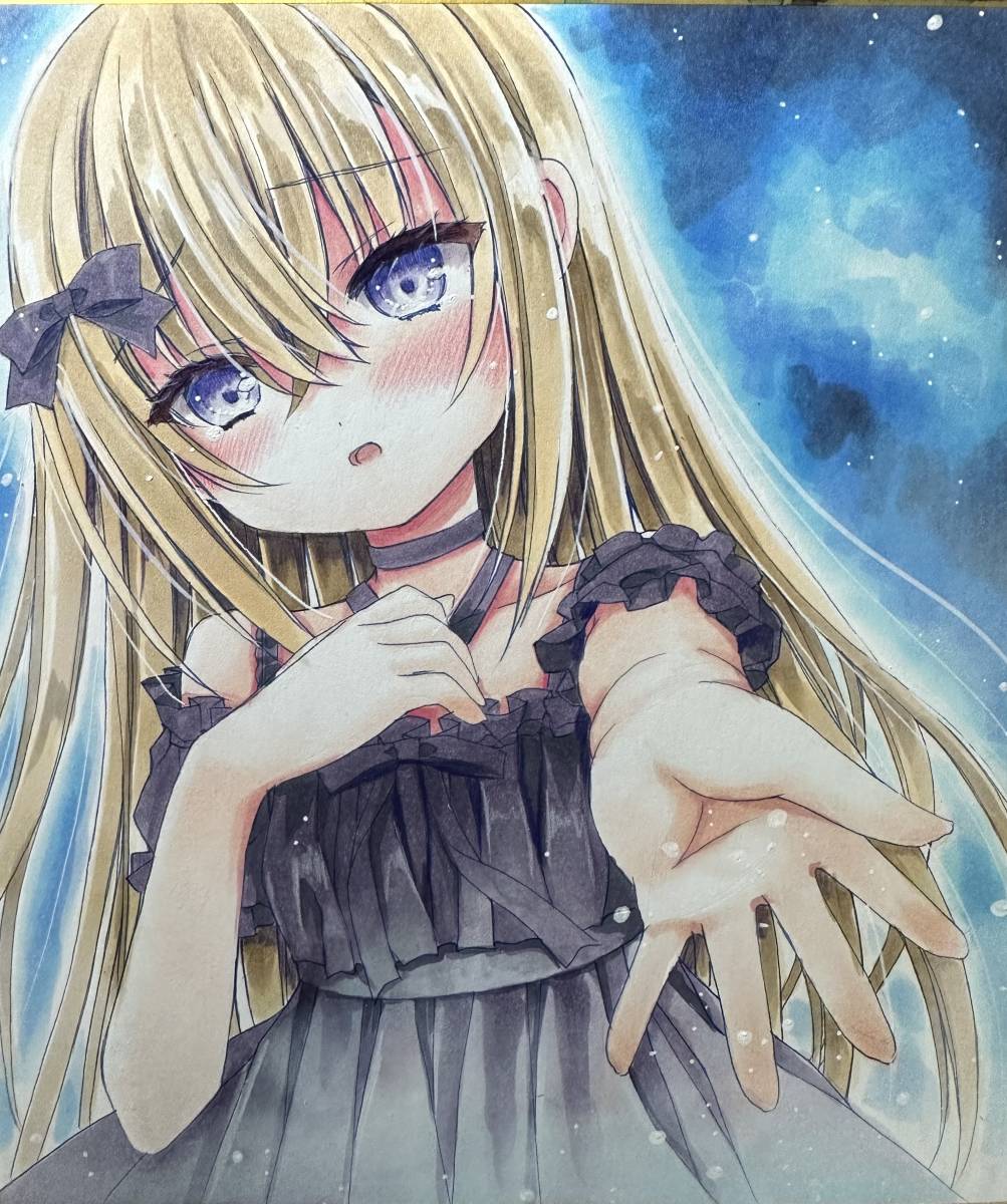手書きイラスト オリジナル少女 中色紙イラスト(手描きイラスト)｜売買