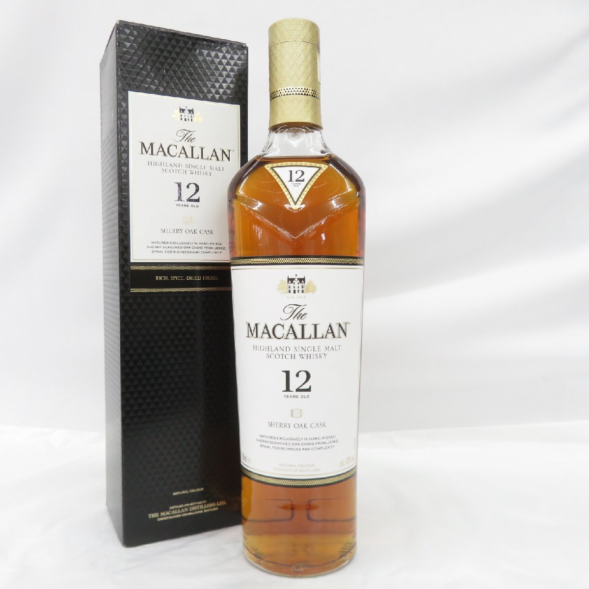 【未開栓】The MACALLAN ザ・マッカラン 12年 シェリーオーク ウイスキー 700ml 40% 箱付 11327661 0725