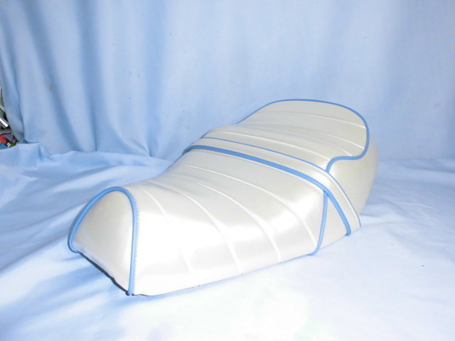 ■AF09 クレタク 純正改 パールエナメル 段シート ブルーパイピング タックロール クレージュタクト スーパータクト トラッドタクト