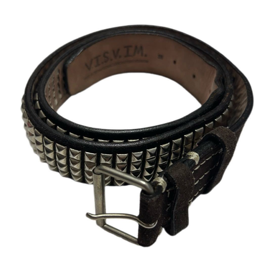 希少 visvim gutter belt ブラウンスウェード ヴィズビム スタッズ