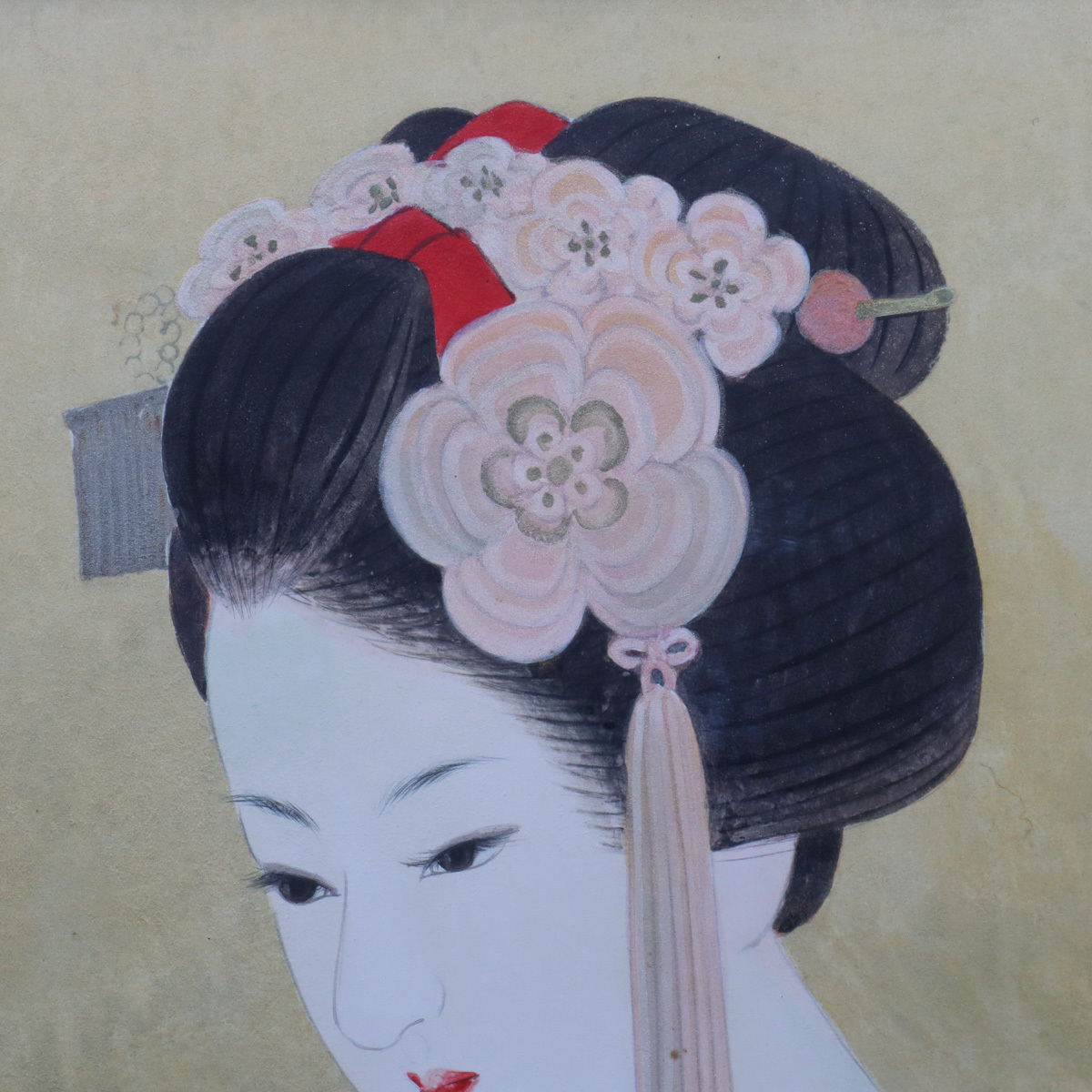 宙】真作保証 宮下寿紀「舞妓」日本画 10号 共シール 額装 国際美術