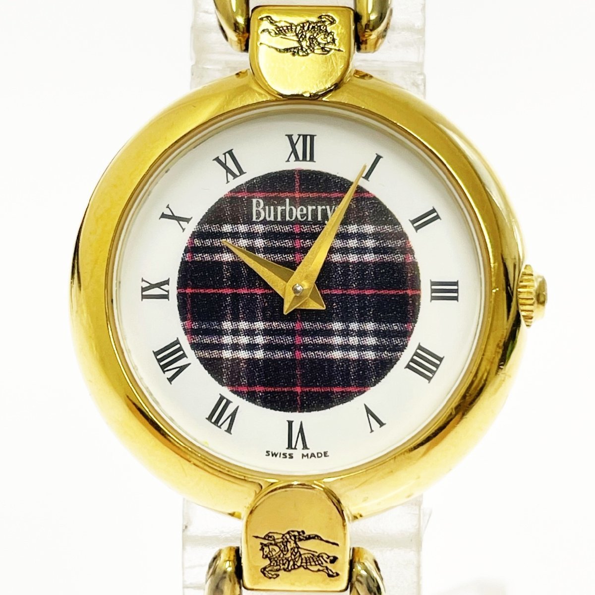 1円スタート】【箱付き】Burberrys バーバリーズ GP ホワイト×チェック 