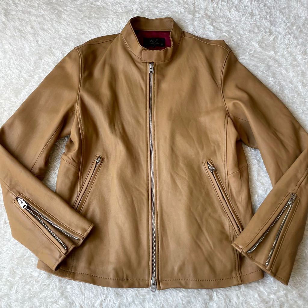 MENS BIGI:メンズビギ》美品 羊革 シープスキン Wジップ 裏地光沢