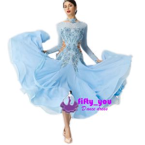 新品fifty_you 　高級品 レディース社交ダンス競技ドレス 　サイズセミオーダー 　花柄飾