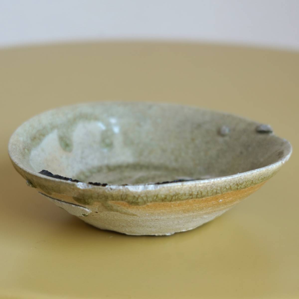 美術品・アンティーク・コレクション 鉢□古瀬戸灰釉平鉢 時代物深皿
