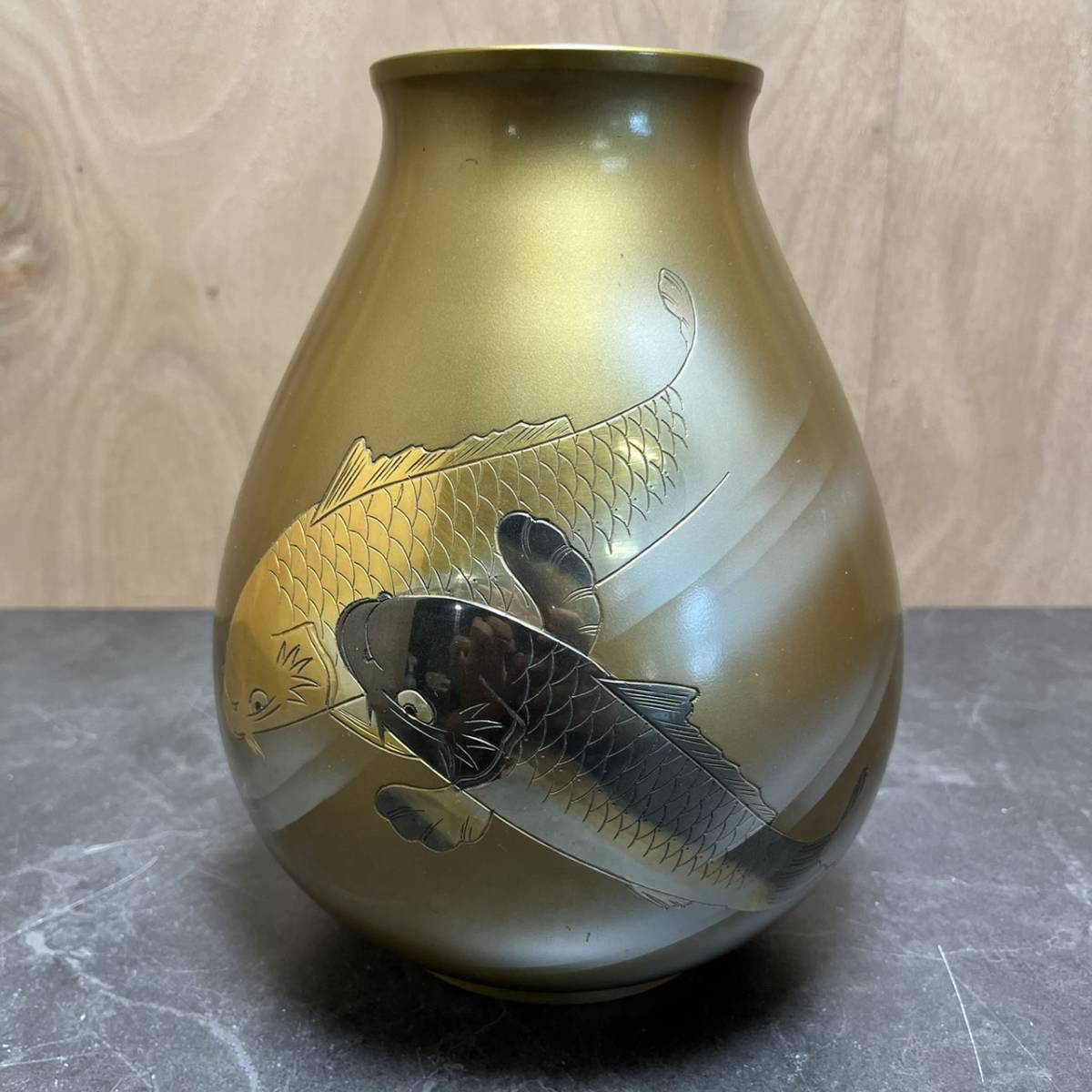 Yahoo!オークション - 花瓶 鋳銅 | 象嵌 銅 明治工芸・明治金工の販売 