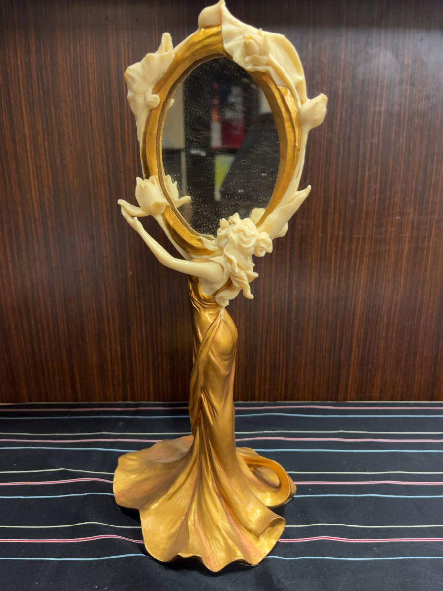 VERONESE アンティーク 骨董 天使 置物 鏡 西洋アンティーク 彫刻 雑貨