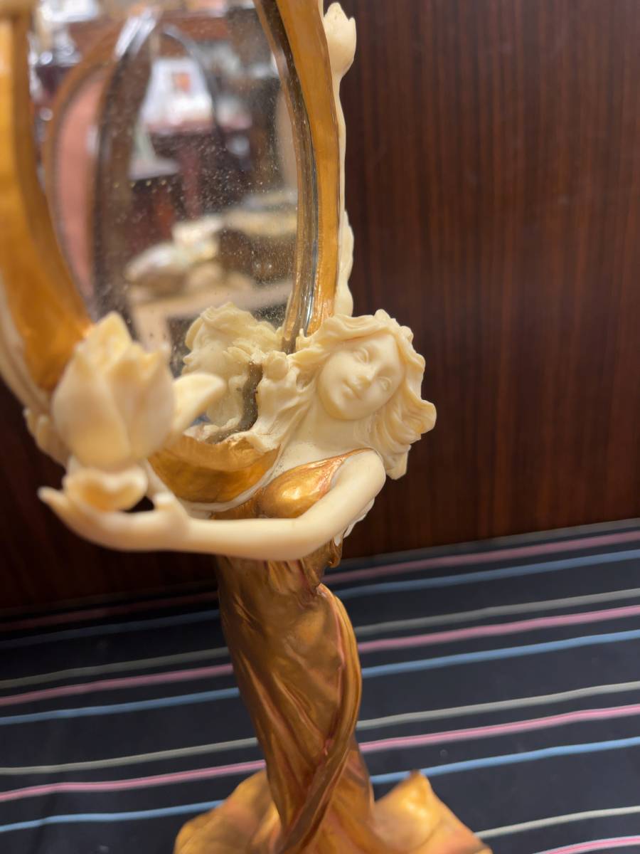 VERONESE アンティーク 骨董 天使 置物 鏡 西洋アンティーク 彫刻 雑貨