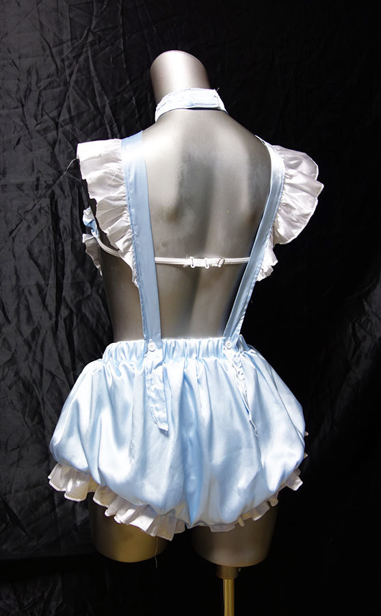 光沢 つるつる サテン ナイロン ルームウェア かぼちゃパンツ オールインワン