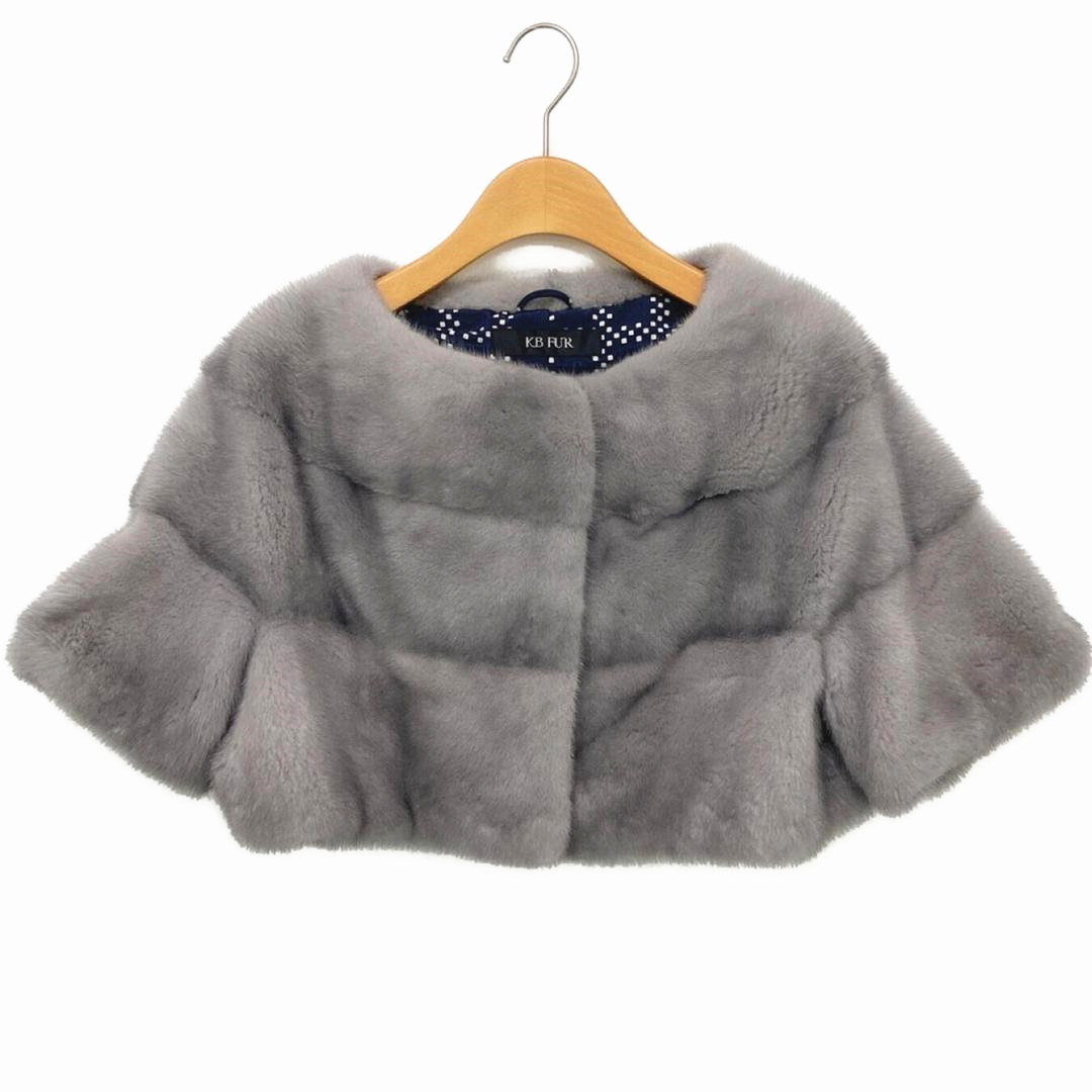 美品 KB FUR サファイアミンクコート ミンクショートジャケット グレー 