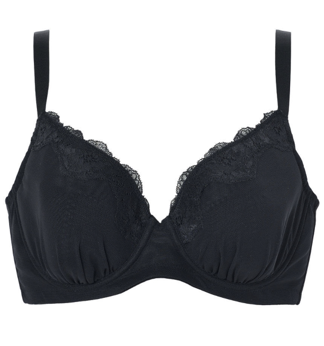 ワコール E90 新品 小さく見せるブラ 黒 男性 LGBTQ 大きいサイズ フルカップブラ吸汗速乾 抗菌防臭加工 メッシュ涼しいシアーブラ