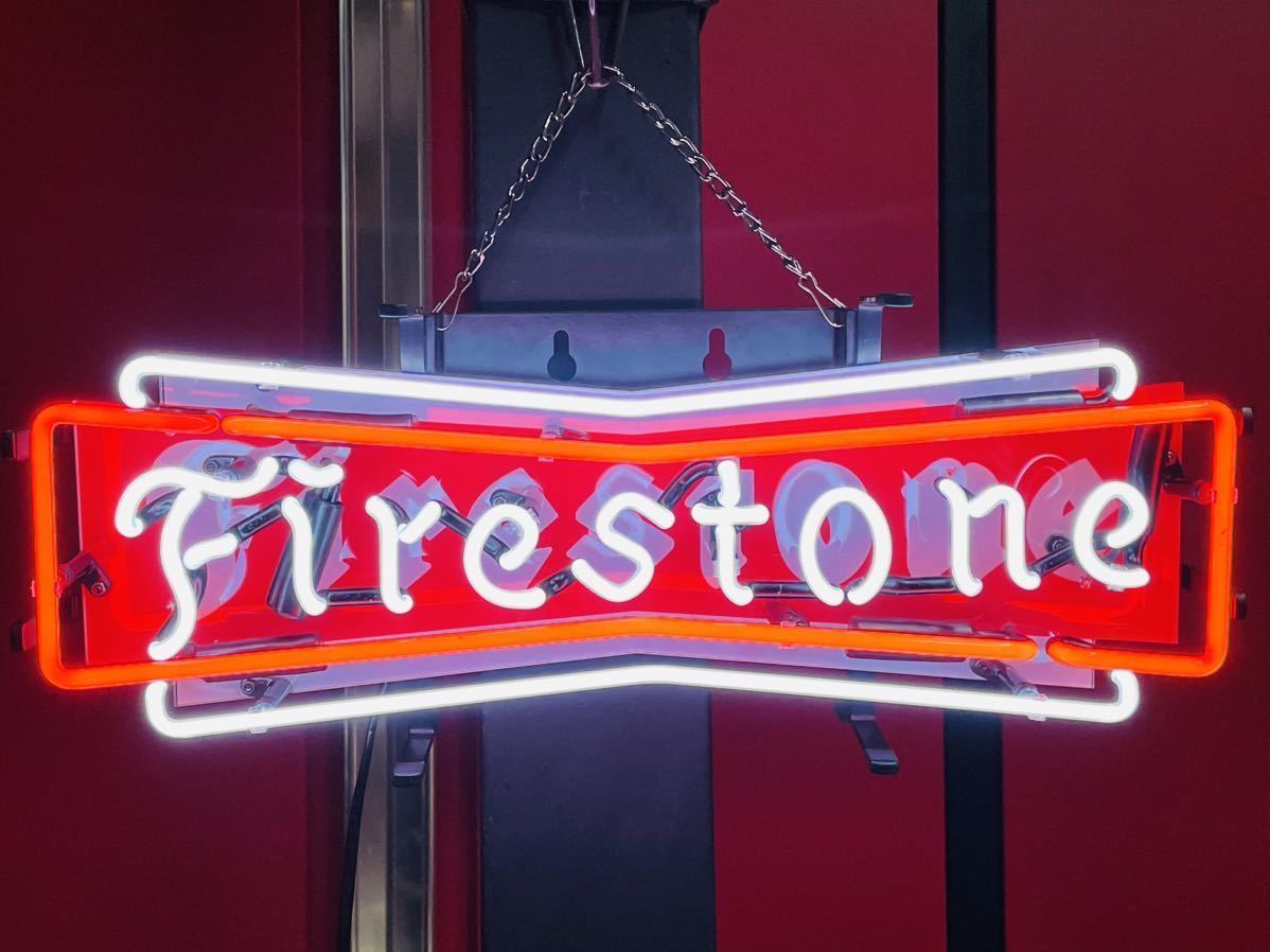 ファイヤーストーン ネオン 看板 ハーレー バイカー シボレー フォード