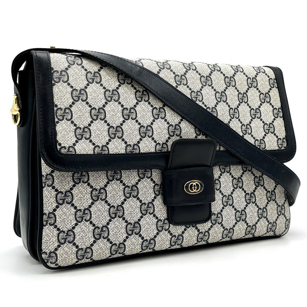 1円 良品 OLD GUCCI オールド グッチ GG スプリーム レザー ショルダー 