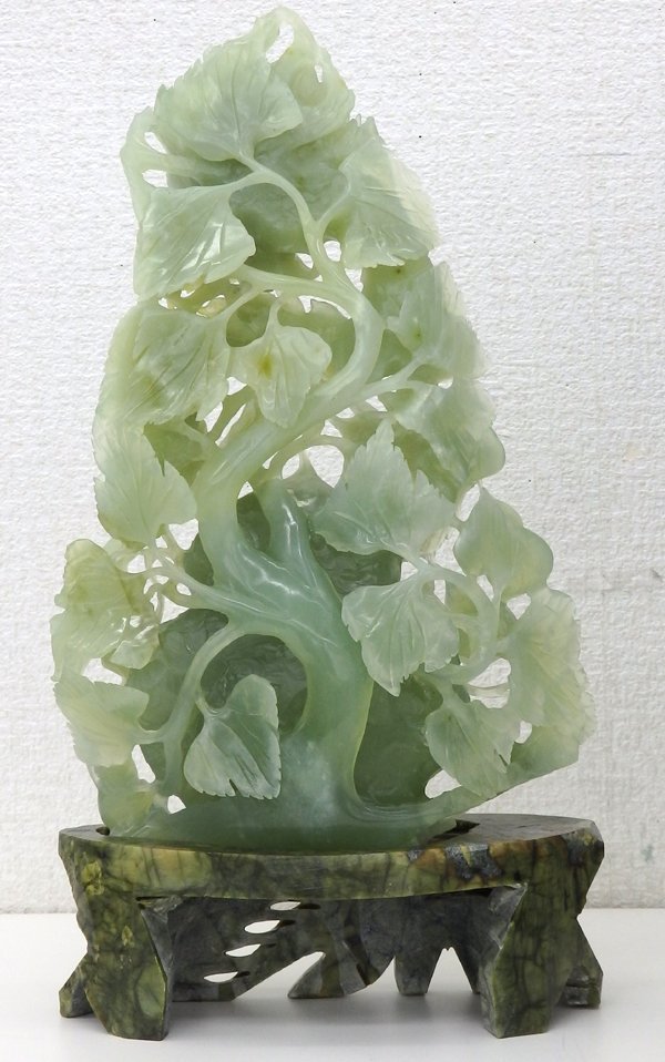 玉雕 翡翠 瓜果 龍/瓢箪彫 彫刻 置物 中国美術 古美術 ひすい