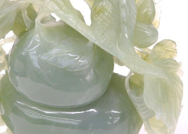 玉雕 翡翠 瓜果 龍/瓢箪彫 彫刻 置物 中国美術 古美術 ひすい