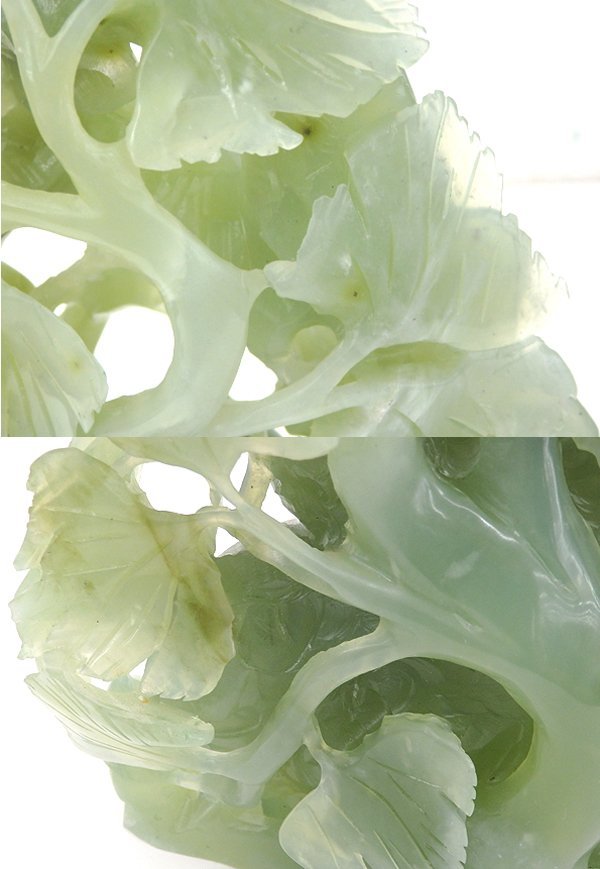 玉雕 翡翠 瓜果 龍/瓢箪彫 彫刻 置物 中国美術 古美術 ひすい