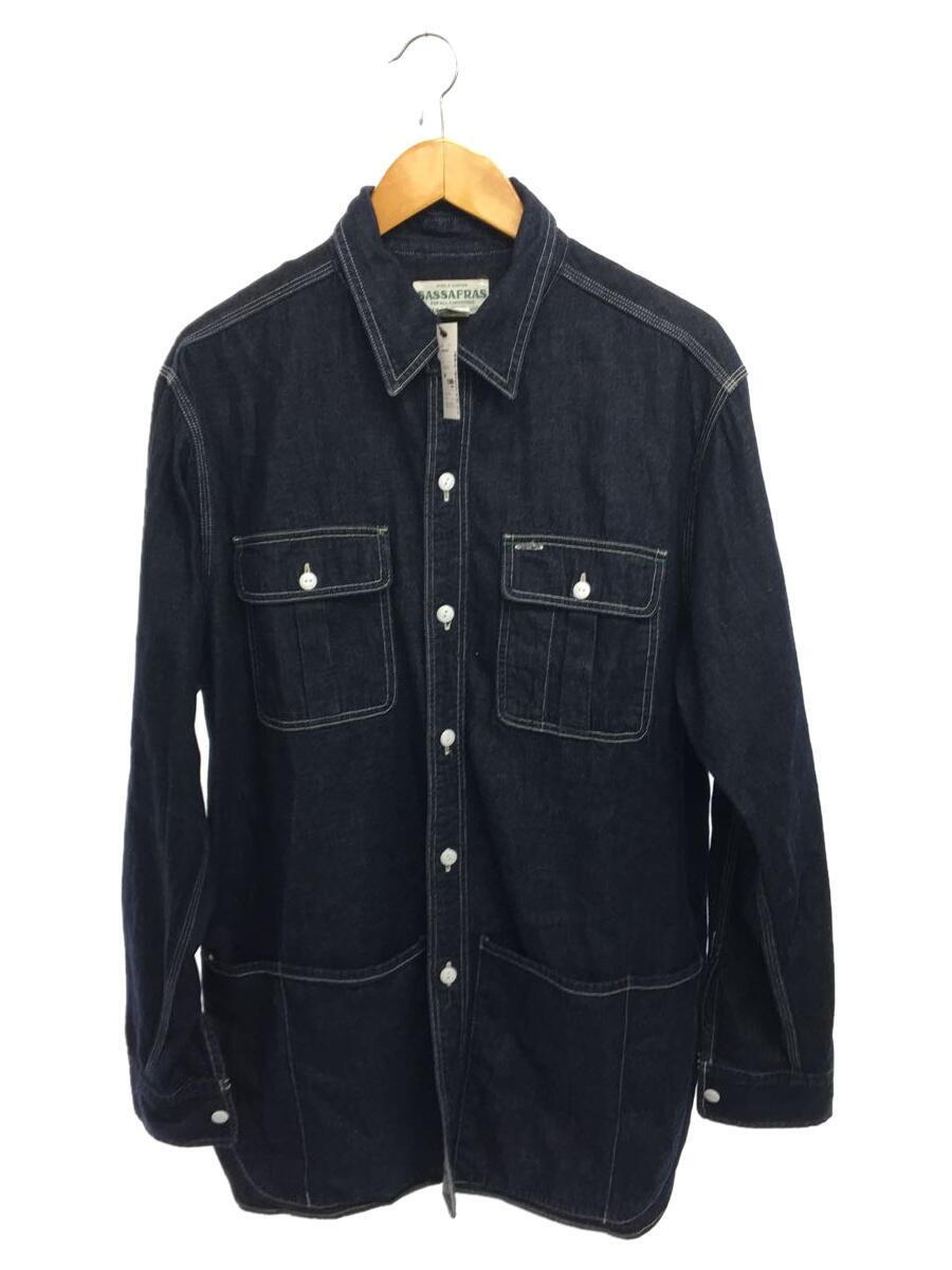 限定セール，人気SALE SASSAFRAS Botanical Scout Apron Shirt/6.5oz/デニムエプロンシャツ/L/IDG(Lサイズ)｜売買されたオークション情報、yahooの商品情報をアーカイブ公開 - オークファン 長袖シャツ一般