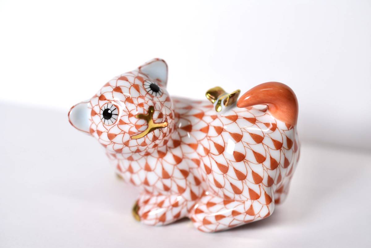 MNo.513）ヘレンド 置物 干支 2005 『犬 赤』 陶器 インテリア Herend 