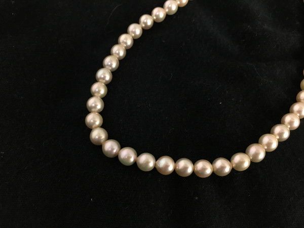 1円 美品 真珠 パール アクセサリー デザイン SV ネックレス EV176