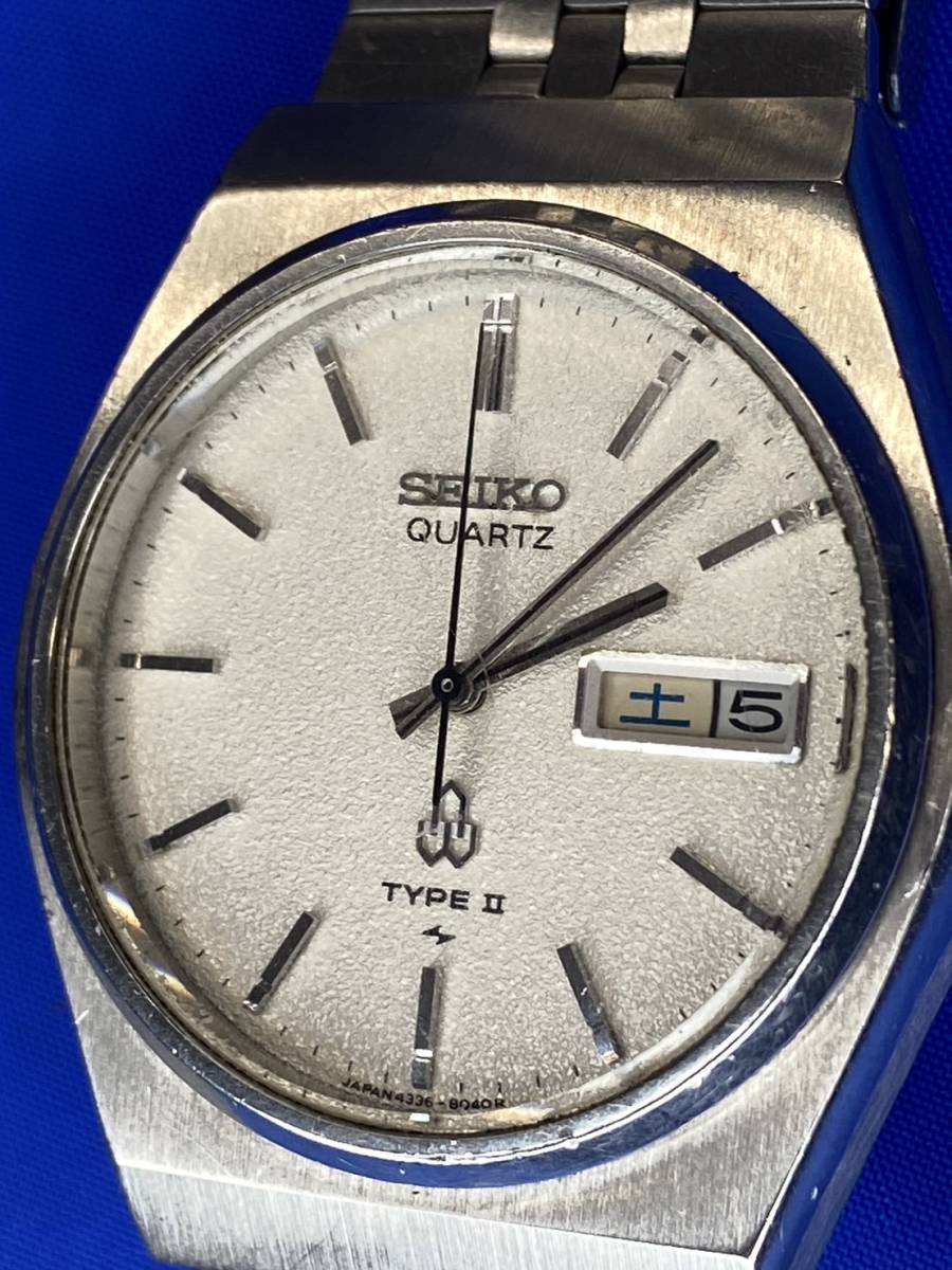 【稼働品】セイコー SEIKO クォーツ TYPE ll タイプ2 4336-8030 メンズ腕時計