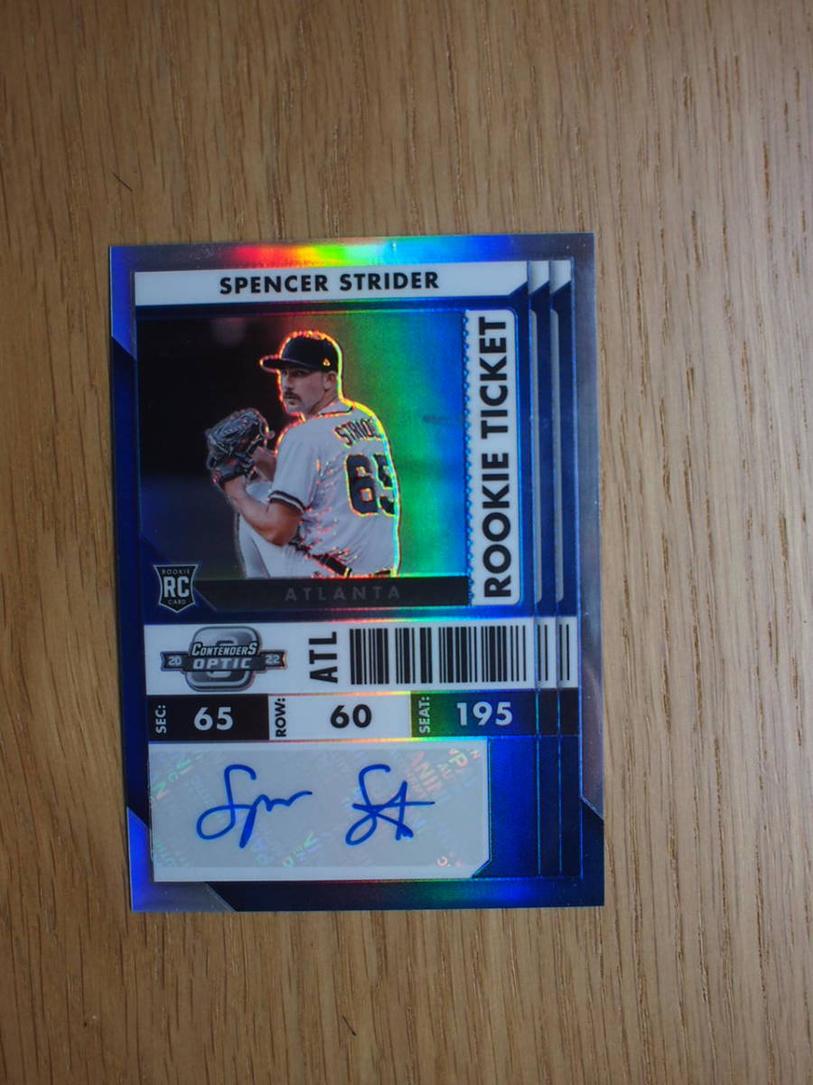 2022 Panini Contenders Draft Ticket Spencer Strider Rookie Auto スペンサー・ストライダー 直筆サインカード MLB
