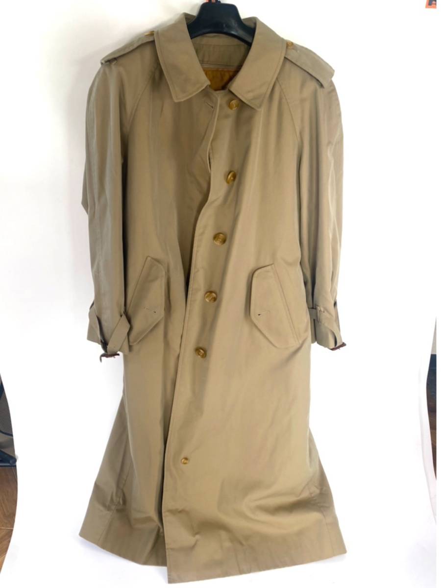 美品 BURBERRY バーバリー メンズ トレンチコート ロング コート ベージュ アウター 上着 hm070204