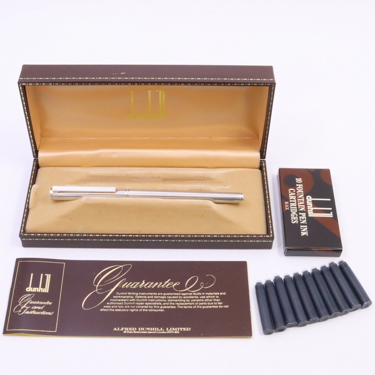 dunhill ダンヒル ジェムライン 14Kペン先 万年筆 シルバー色 いおき