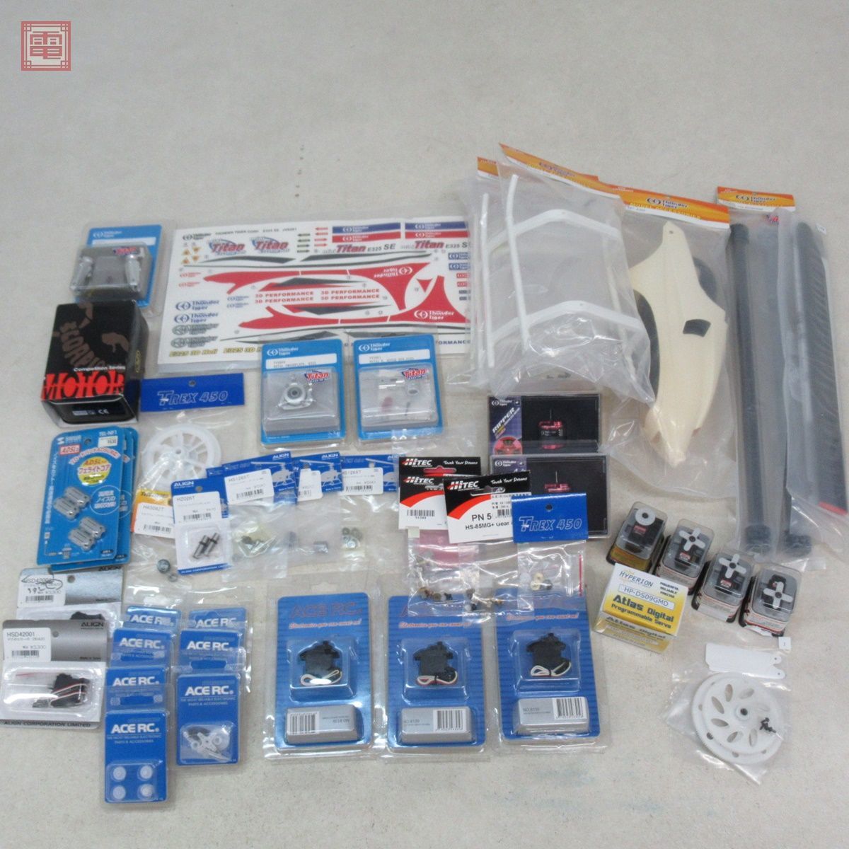 未使用多数 サンダータイガー他 ラジヘリ用 パーツ サーボ/モーター/ボディ等 まとめてセット Thunder tiger ALIGN RCパーツ 現状品【20