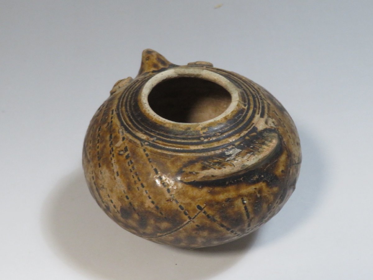 宋胡録（スンコロク） 鉄絵小壺（中世：12–16世紀） | 入蘆花