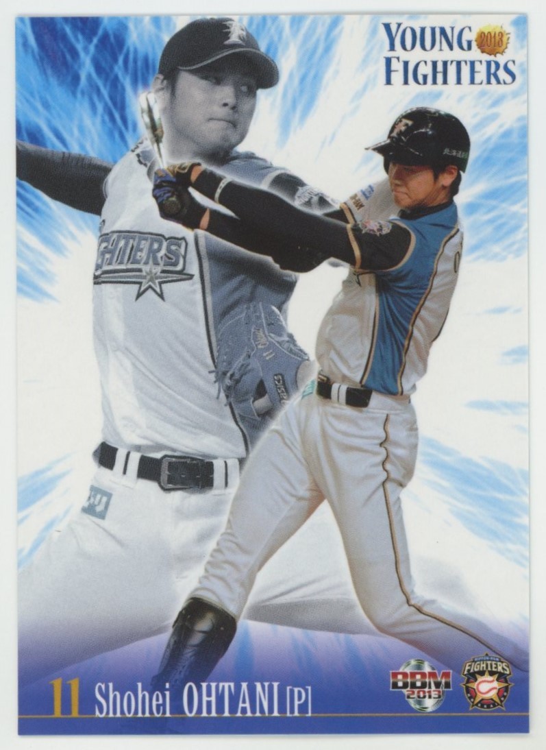 送料無料，定番 大谷翔平 2013 BBM 北海道日本ハムファイターズ YOUNG FIGHTERS ルーキーカード RC ⑦ 右端に縦線あり(2014年～)｜売買されたオークション情報、yahooの商品情報をアーカイブ公開 - オークファン シングルカード