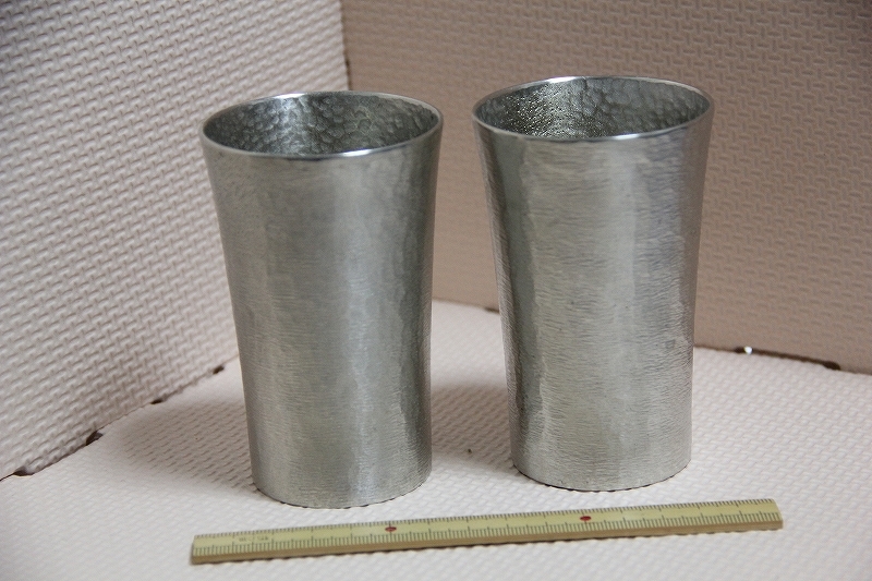 本錫 カップ 2個 セット 検索 酒器 湯のみ 湯呑み 錫 ピューター すず 
