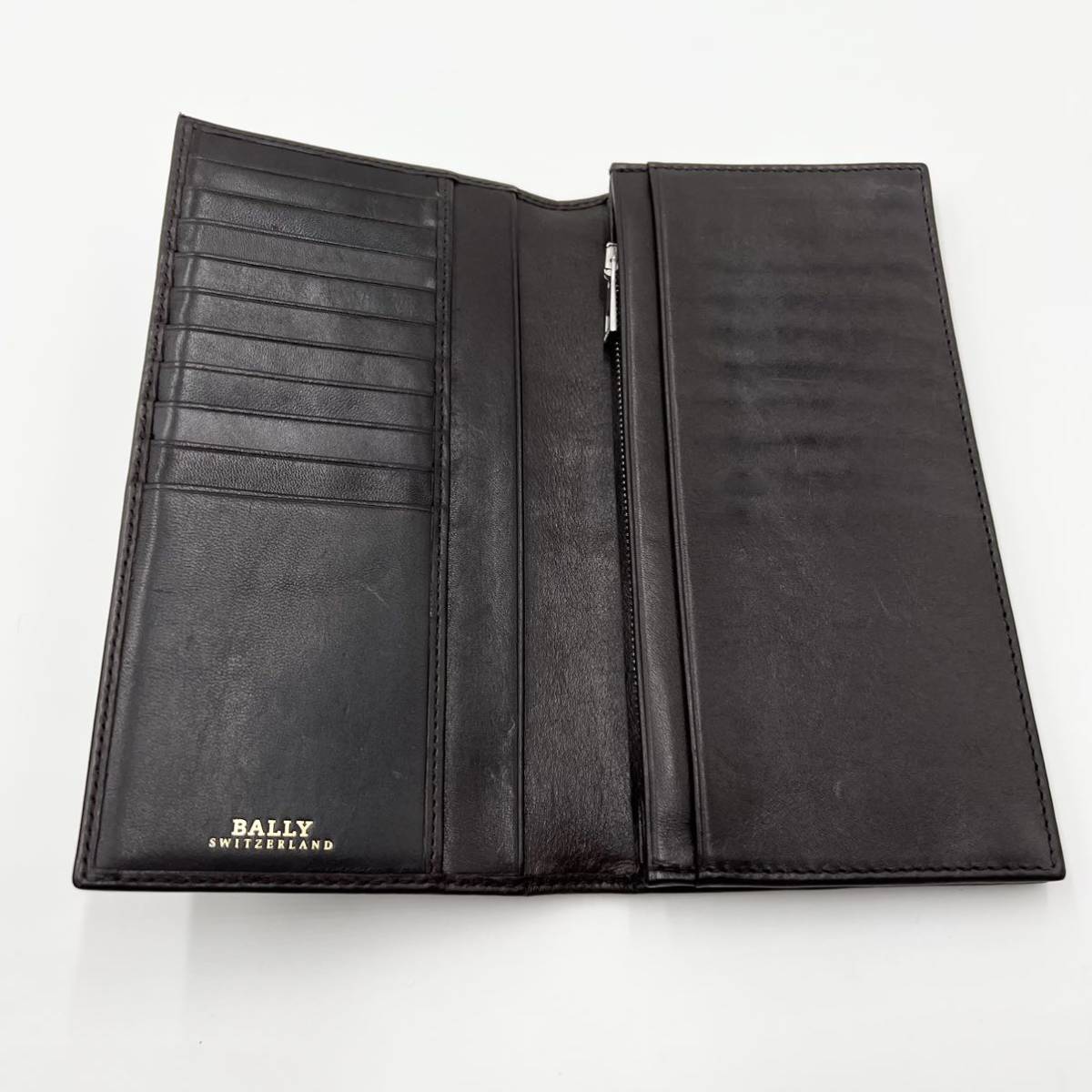 1円スタート 1スタ 【箱付き】BALLY バリー 長財布 レザー ダーク 
