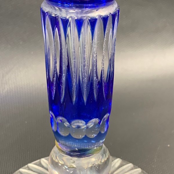 美品★マイセンクリスタル ミスティックフラワー 花瓶 ブルー系 一輪挿し マイセンクリスタル ミスティックフラワー 花瓶 ベース ブルー系